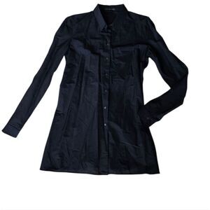 Marithe Francois Girbaud Womens Button Down  Top Size 30 Black Medium